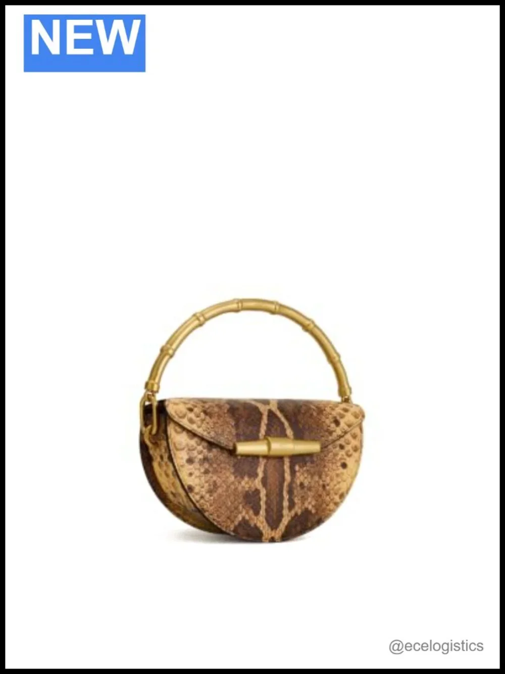 Vegan Leather Top Handle Half-Moon Bag with Detachable Crossbody Strap